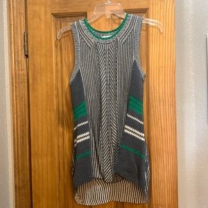 Sweater cabi grey cream and green